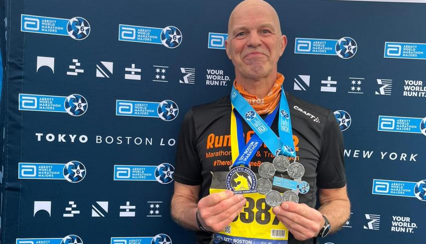 Onze LO docent Bert van Dijk finisht in Boston Marathon!